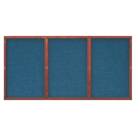 United Visual Products Open Faced Easy Tack Board, 60"x36", Black Fabric/Walnut UV9002OEZ-BLACK-WALNUT